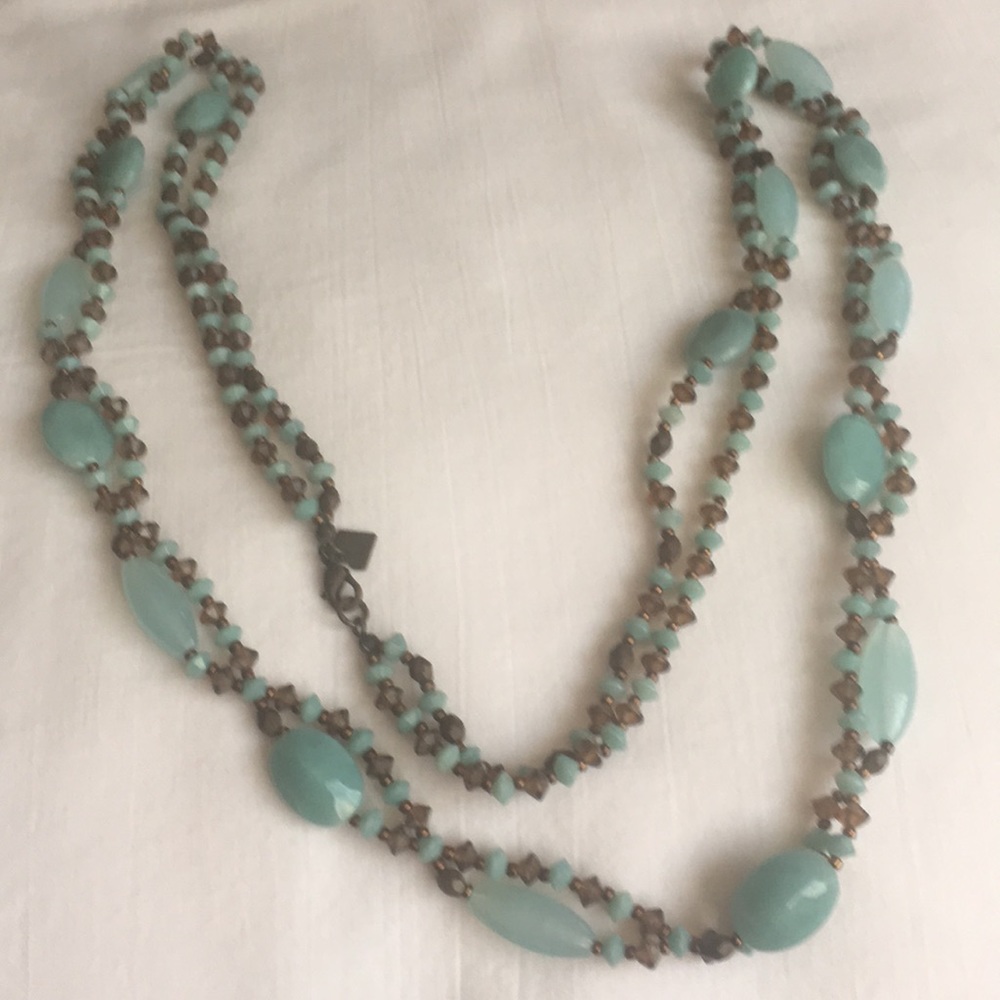24" double strand necklace.